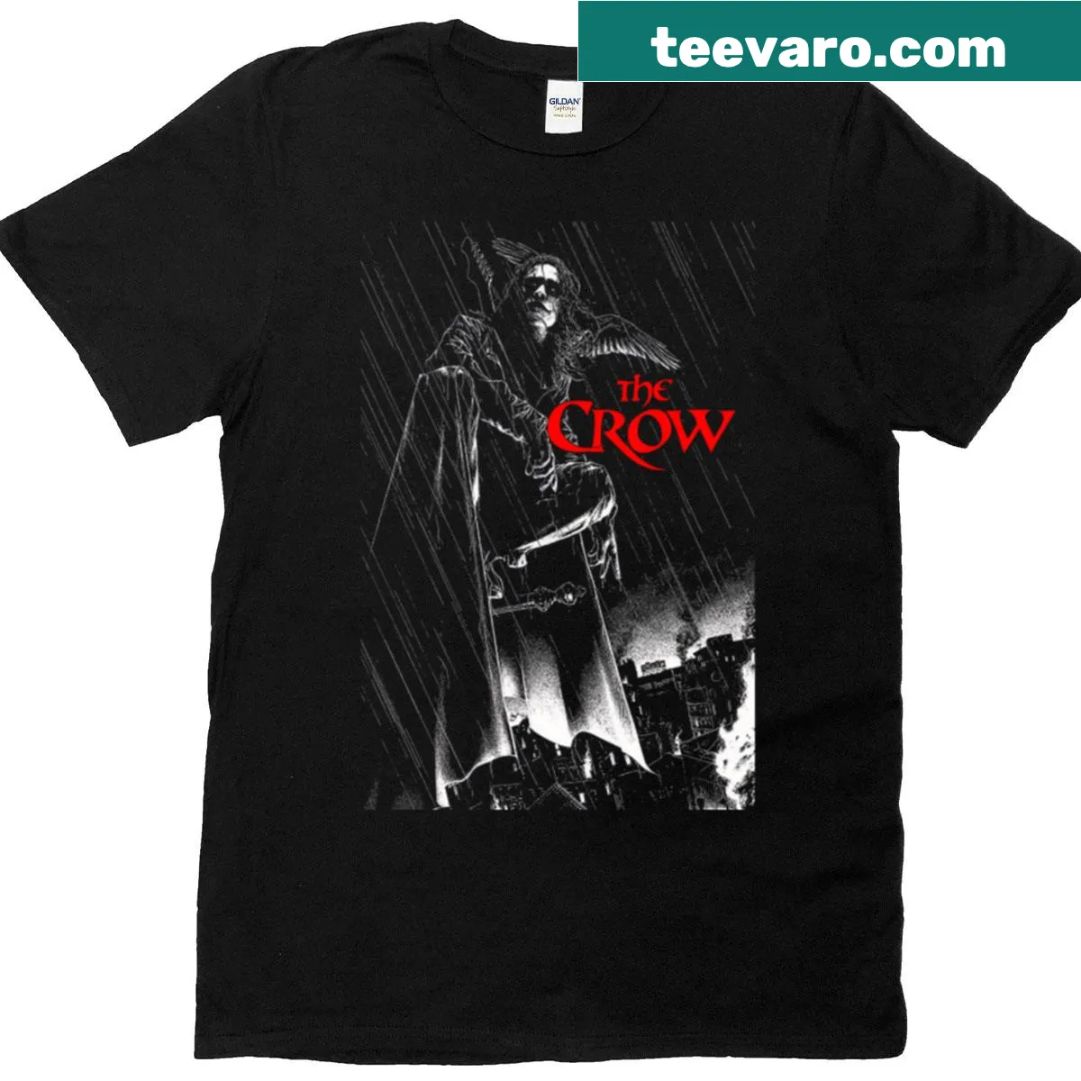Vintage horror T-shirt featuring gothic movie graphics — on a men's t-shirt