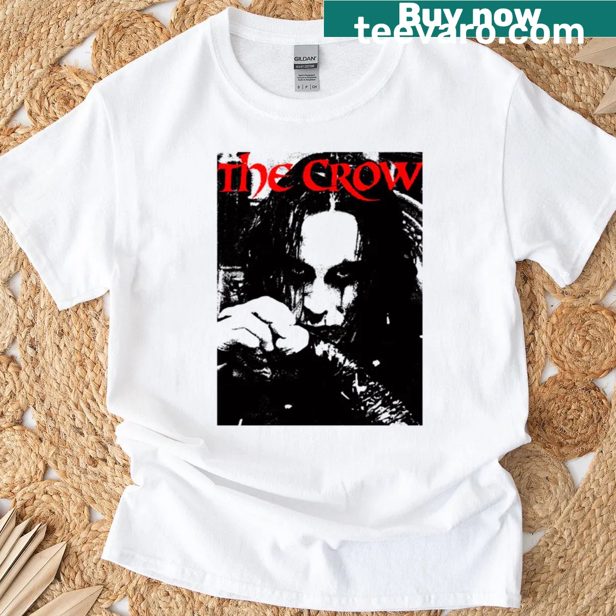 Vintage-style t-shirt with retro graphics celebrating classic horror movies — on a men's t-shirt