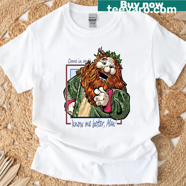 Vintage-style T-shirt with playful cartoon puppet graphics