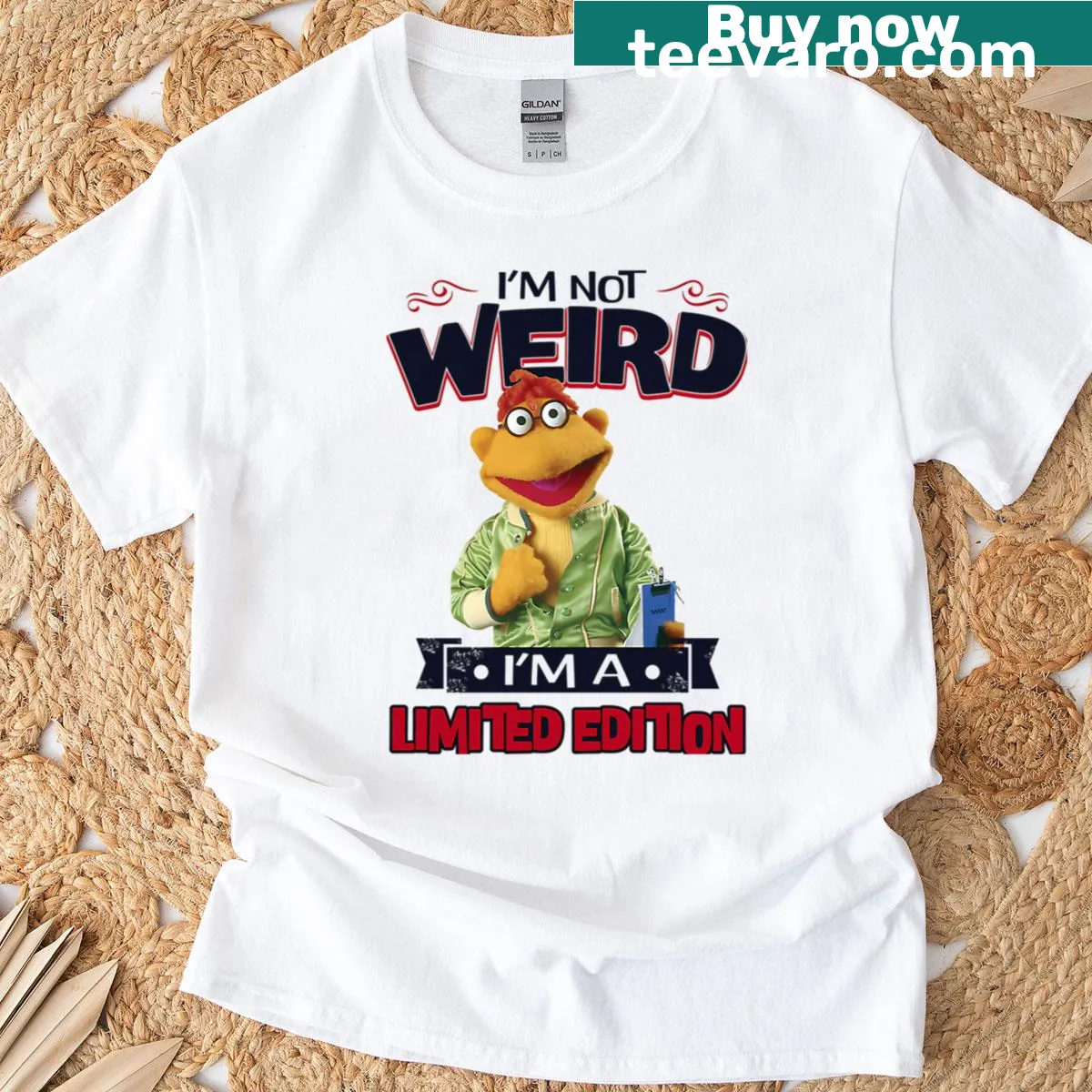 Vintage puppet-themed t-shirt inspired by classic theater and comedy — on a men's t-shirt
