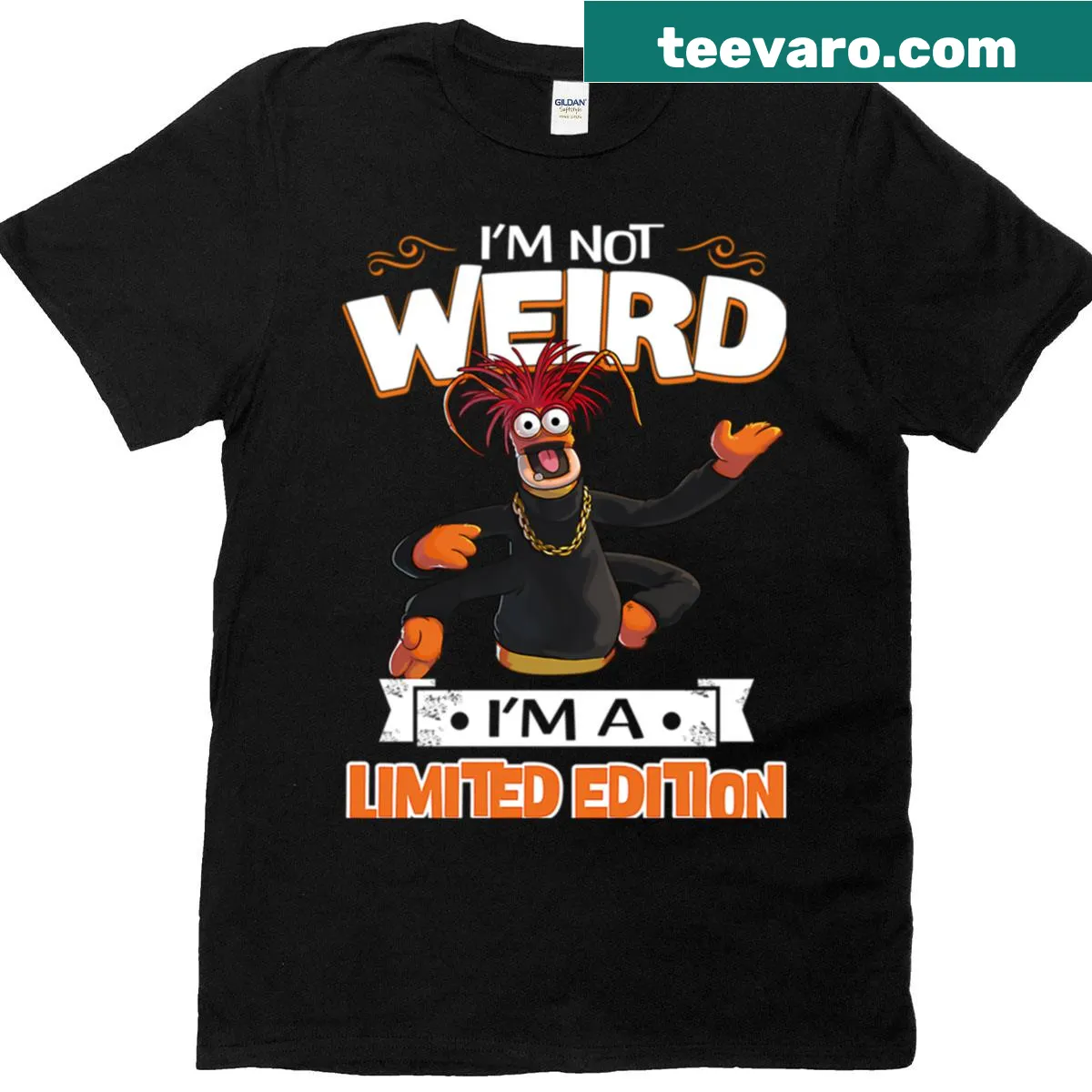 Whimsical cartoon puppet design T-shirt celebrating theater — on a men's t-shirt