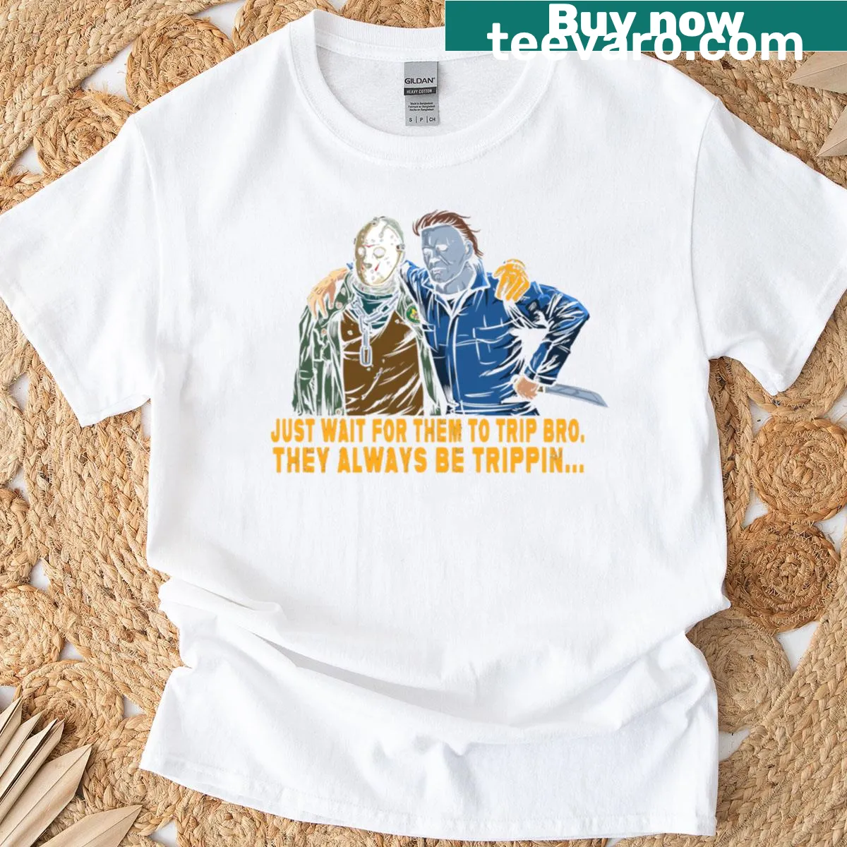 T-shirt featuring the funny phrase 'They Be Trippin' in playful typography. — on a men's t-shirt