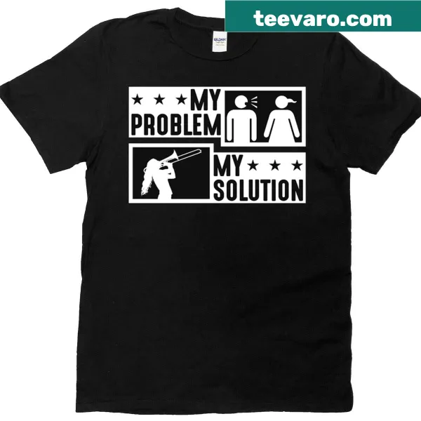 Pictogram design t-shirt for trombone players and parents