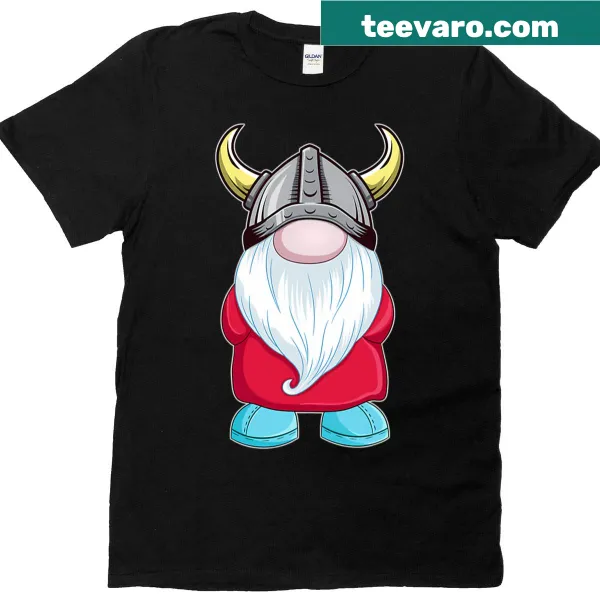 Funny Christmas gnome Viking shirt with cartoon design