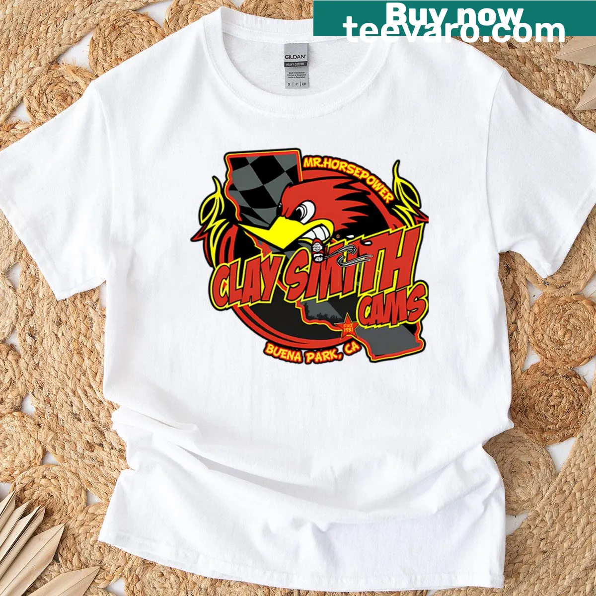 Vintage cartoon and movie-themed graphic t-shirt — on a men's t-shirt