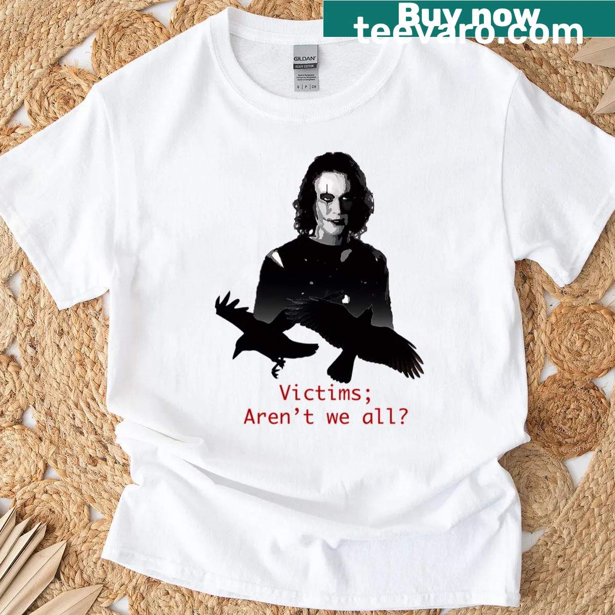 Vintage gothic horror T-shirt with a funny design celebrating classic movies — on a men's t-shirt
