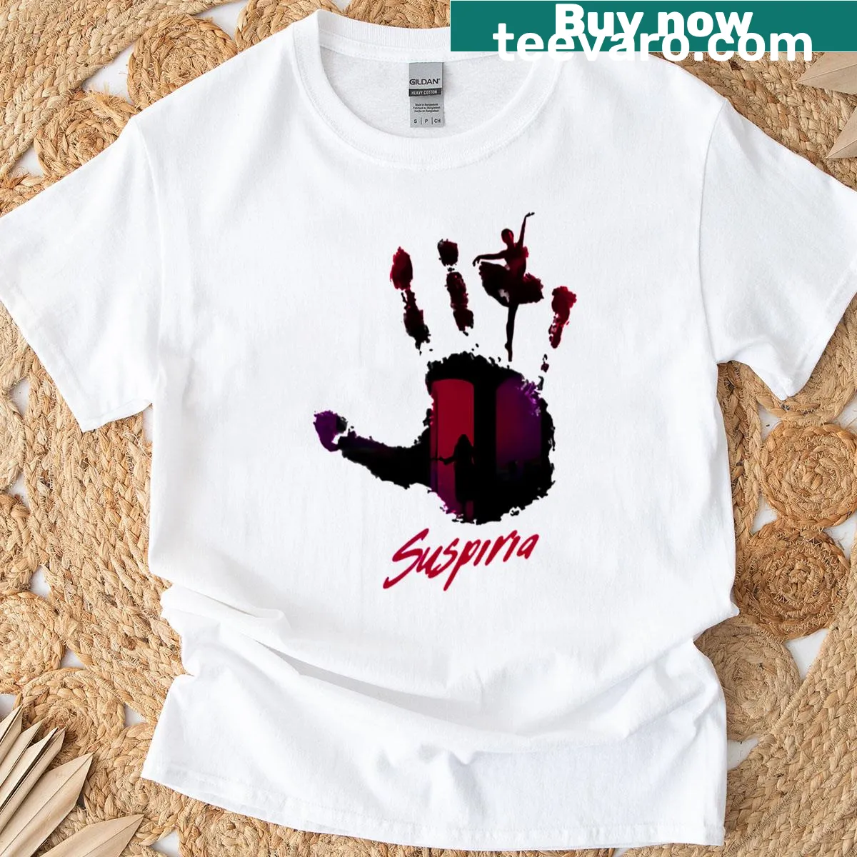 Retro T-shirt featuring vintage horror school movie graphics — on a men's t-shirt