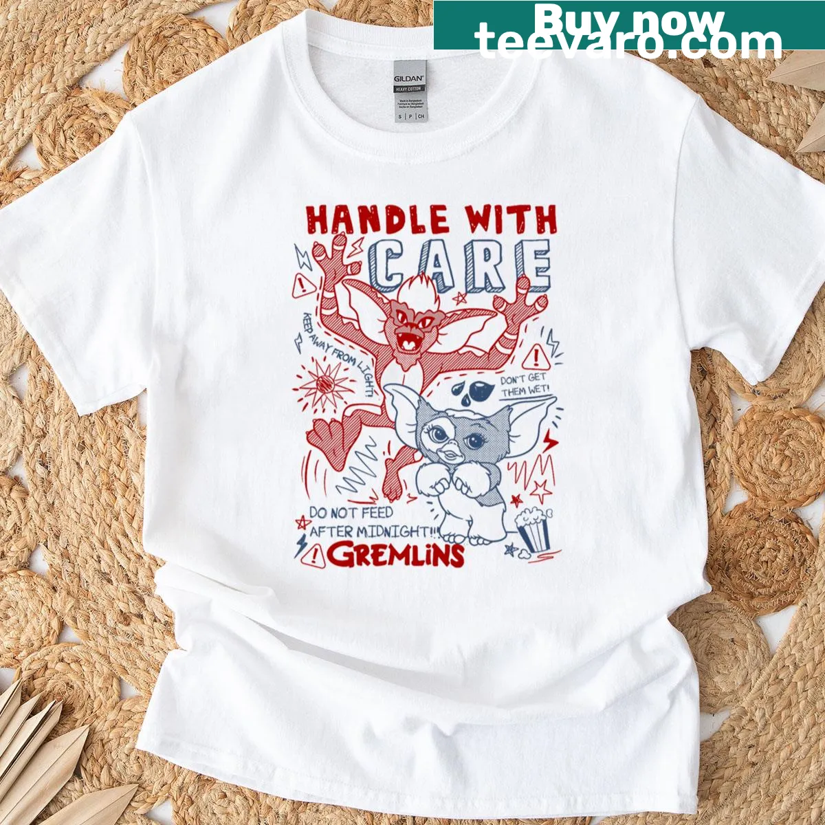 Vintage Christmas T-shirt with funny horror movie theme — on a men's t-shirt