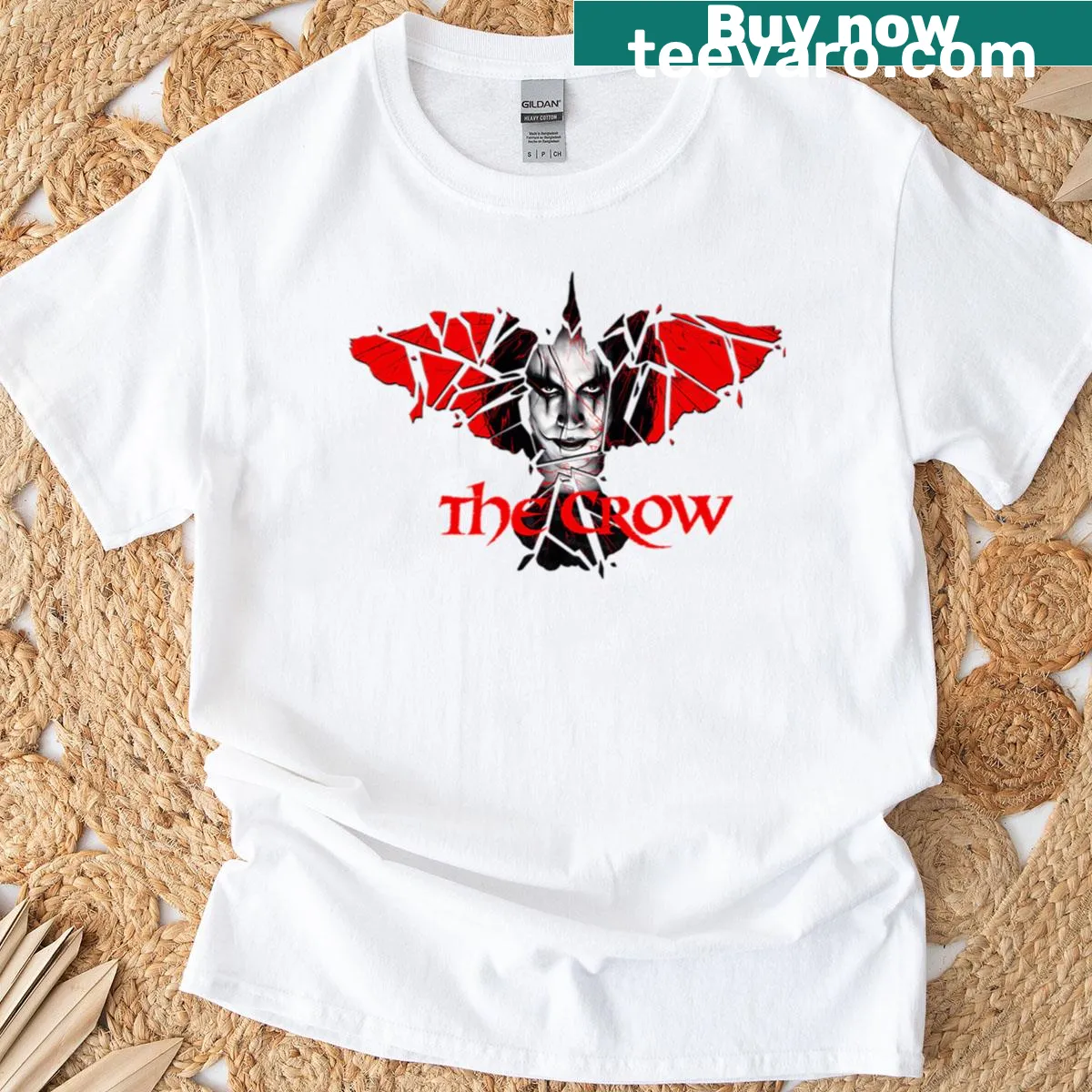 Vintage horror movie design T-shirt with a gothic theme. — on a men's t-shirt
