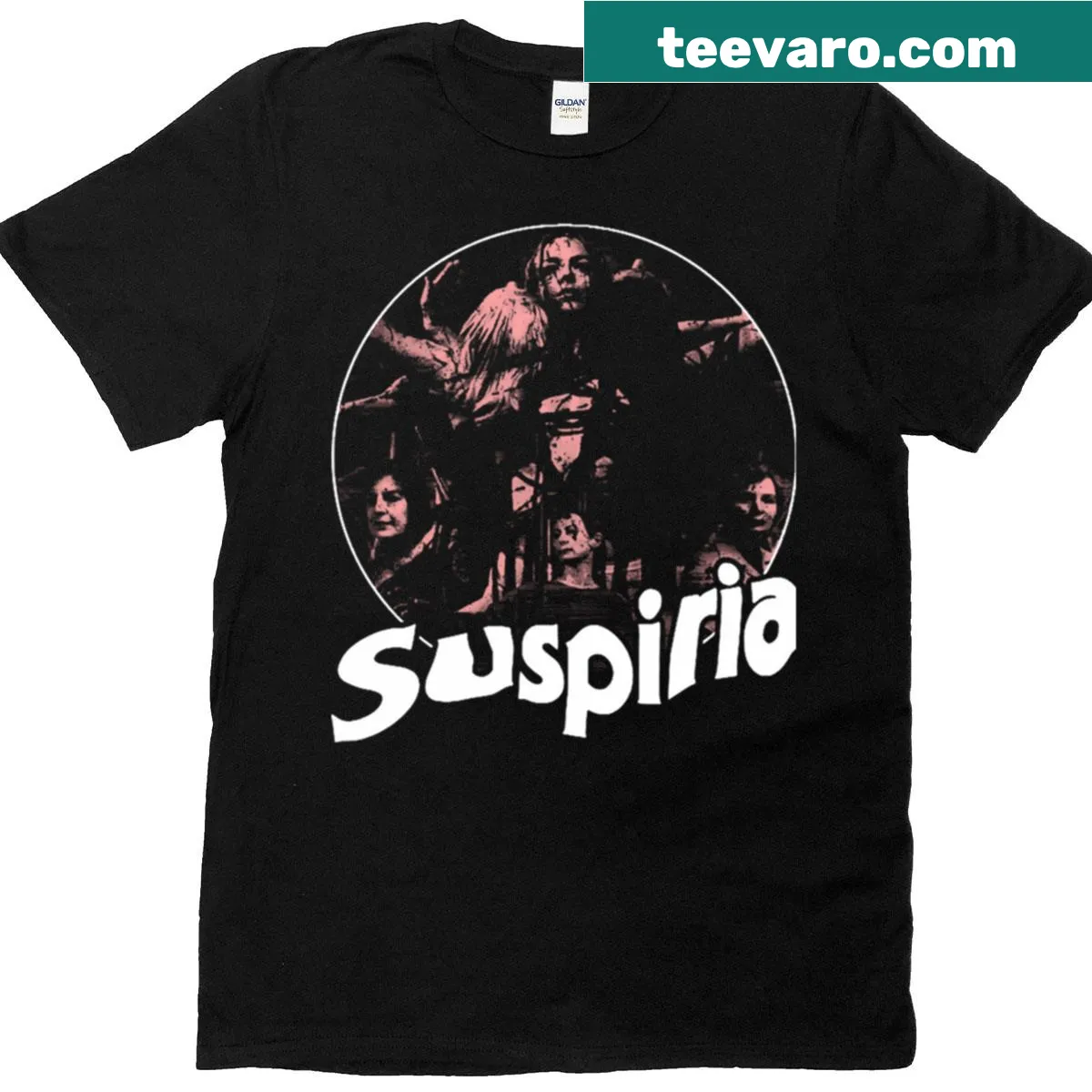 Vintage t-shirt with old school horror movie design — on a men's t-shirt