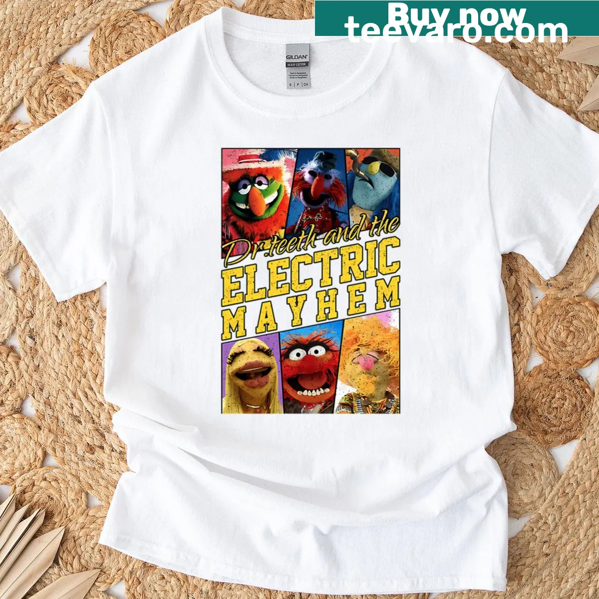 Vintage T-shirt featuring puppet comedy movie designs. — on a men's t-shirt