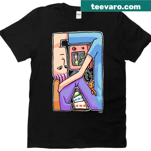Casual T-shirt featuring the phrase 'Watch TV' in bold typography