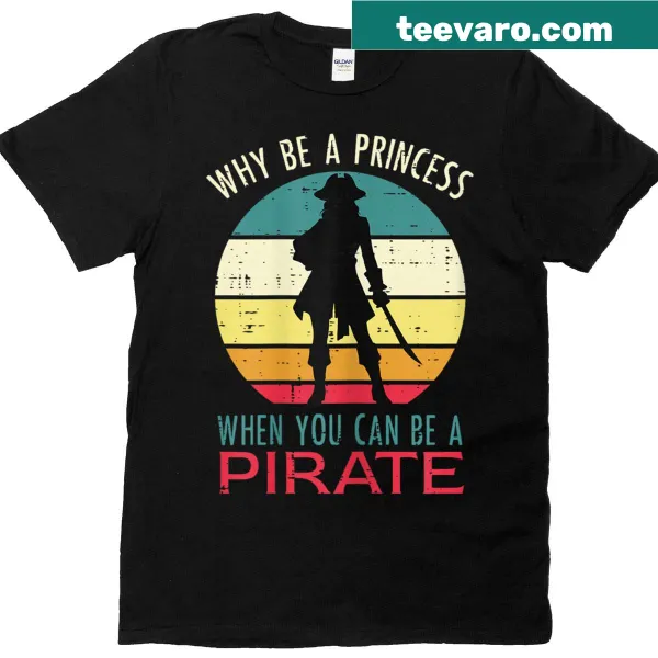 Playful T-shirt with pirate and princess theme for kids