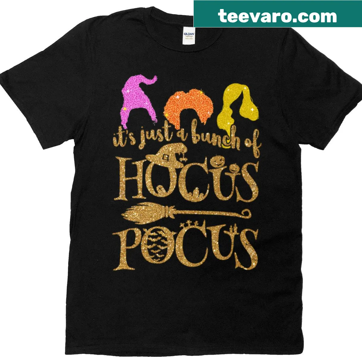 Retro Halloween T-shirt with witches graphics and vintage style — on a men's t-shirt