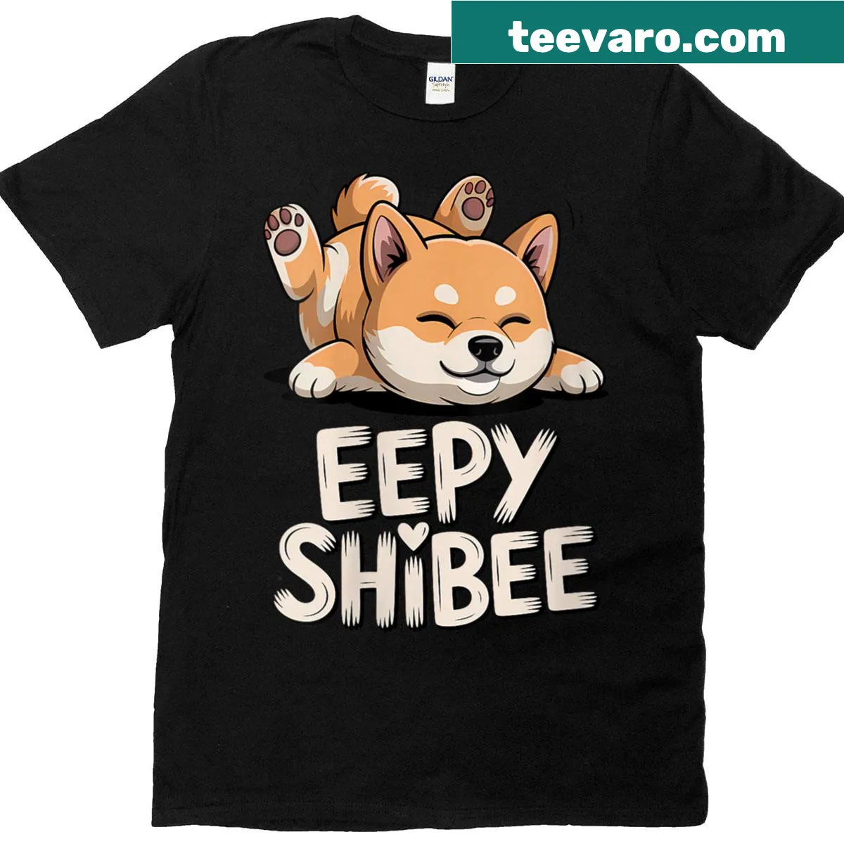 Funny t-shirt featuring a sleepy Shiba Inu meme design — on a men's t-shirt