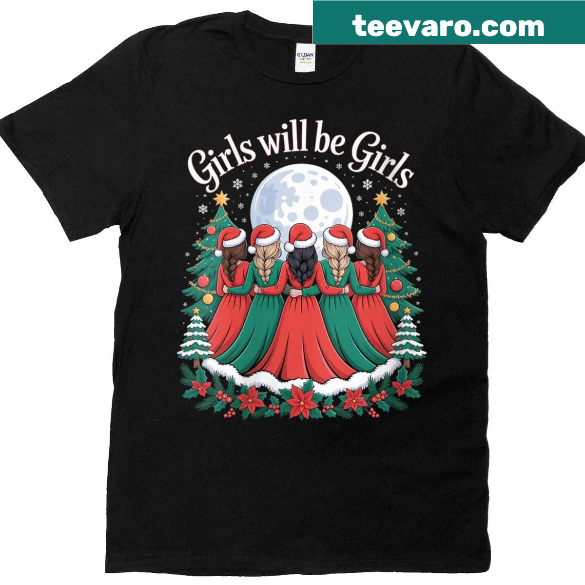 Santa Sisters Christmas T-shirt for women and girls — on a men's t-shirt