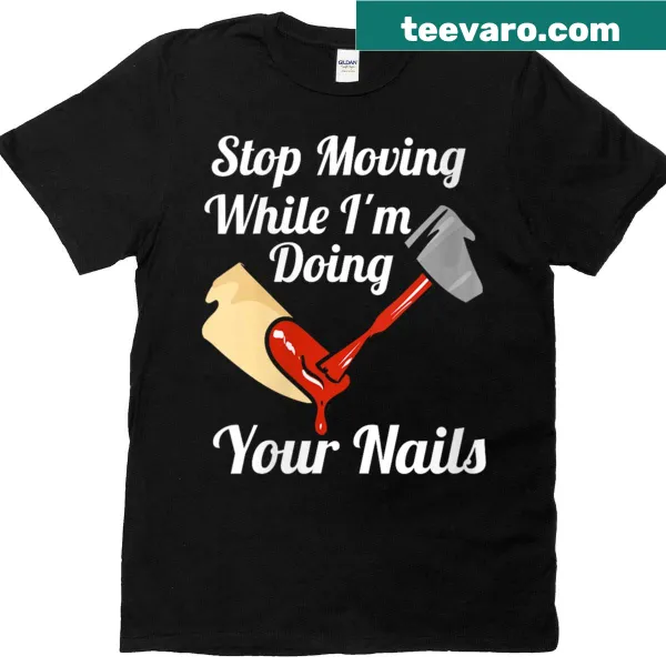 Nail artist-themed t-shirt with illustration design