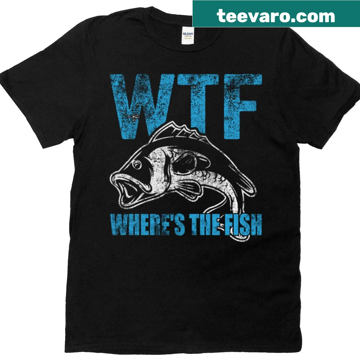 Oversized fisherman T-shirt with humorous fishing quote — on a men's t-shirt