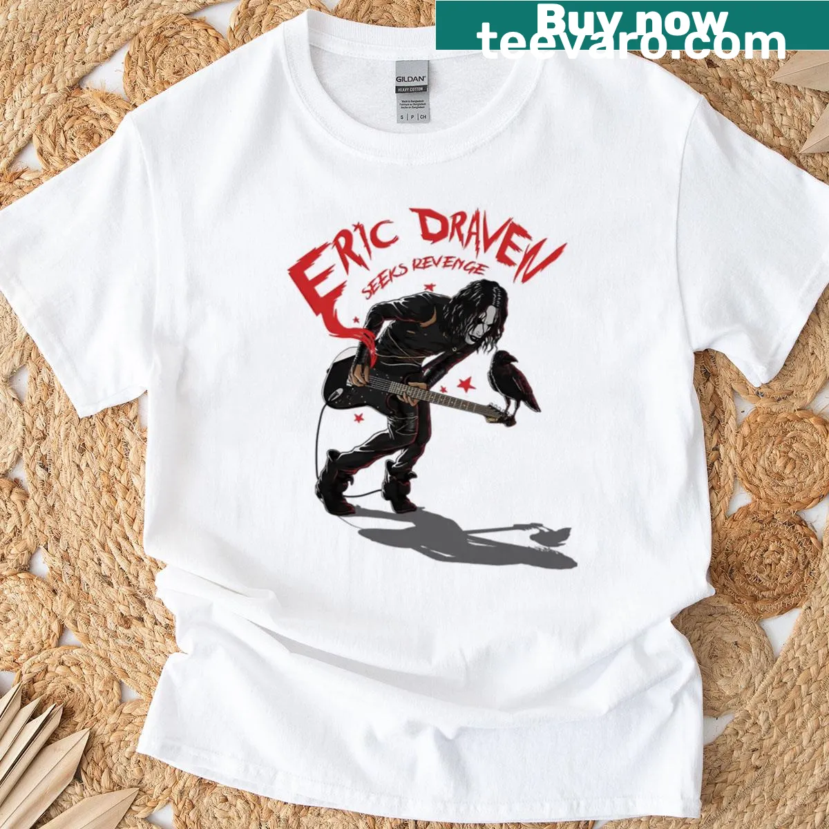 Funny vintage retro horror movie t-shirt with gothic references — on a men's t-shirt