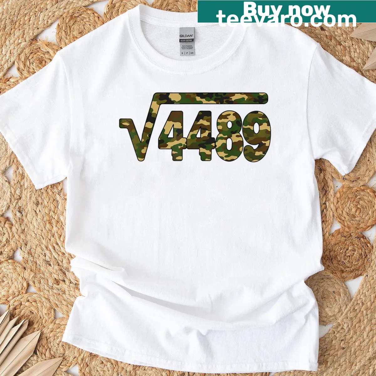 Funny math teacher T-shirt with Square Root 4489 saying — on a men's t-shirt