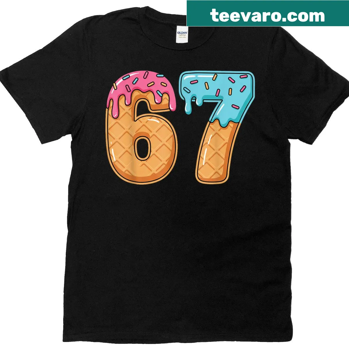 Kids T-shirt with playful ice cream drip graphic — on a men's t-shirt