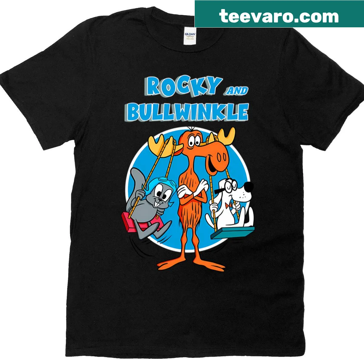 Retro t-shirt featuring humorous 90s cartoon designs — on a men's t-shirt