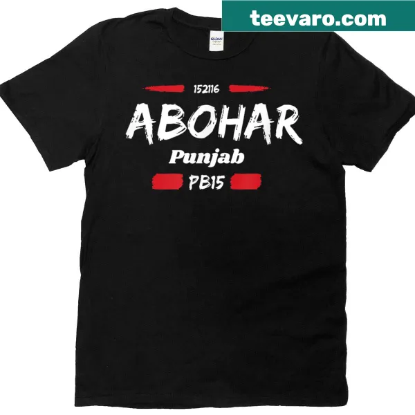 T-shirt featuring Pb15 car plate design celebrating Abohar Punjab