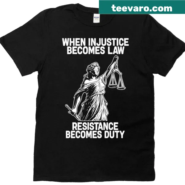 Bold typography T-shirt addressing political injustice and activism