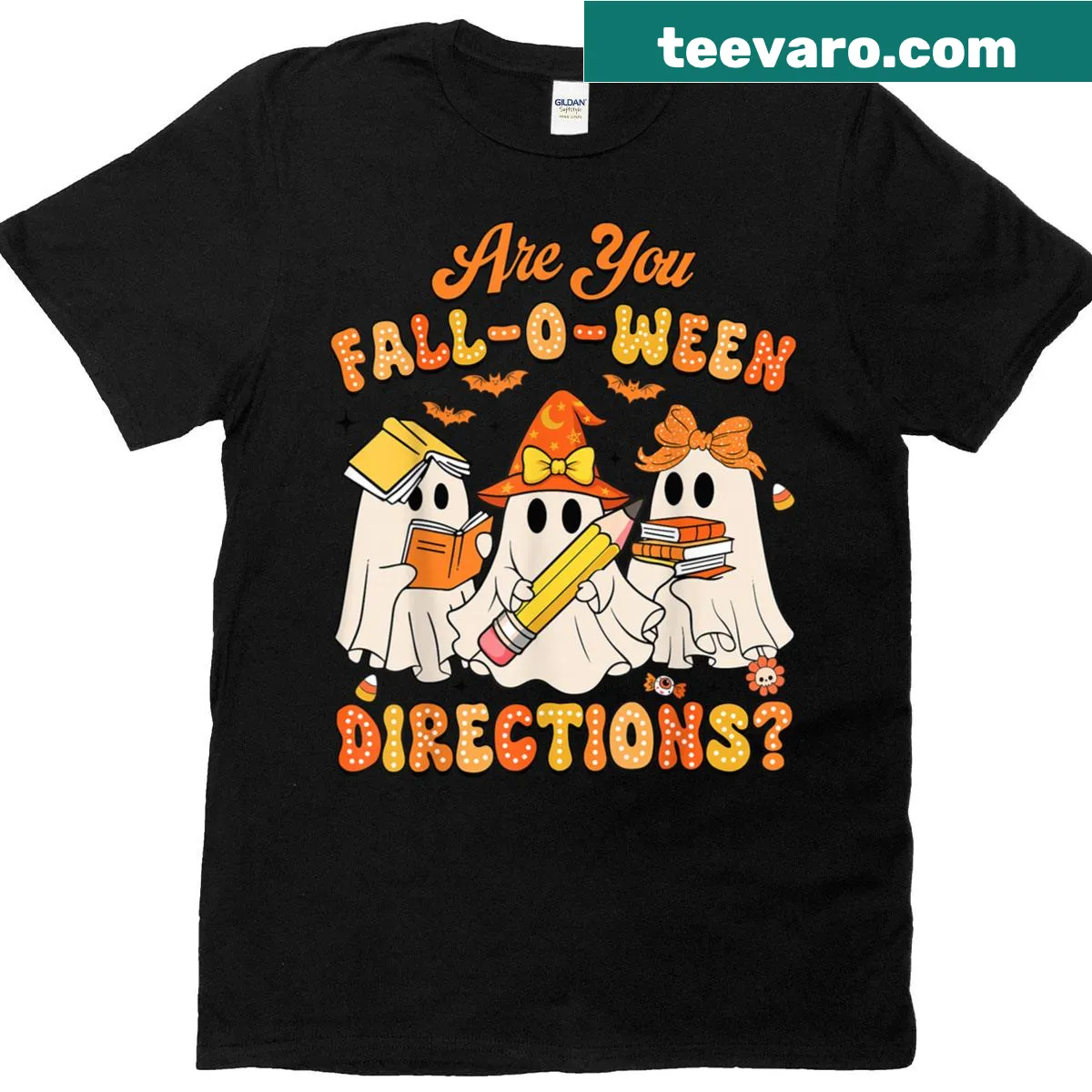 Funny ghost teacher design for Halloween T-shirt — on a men's t-shirt