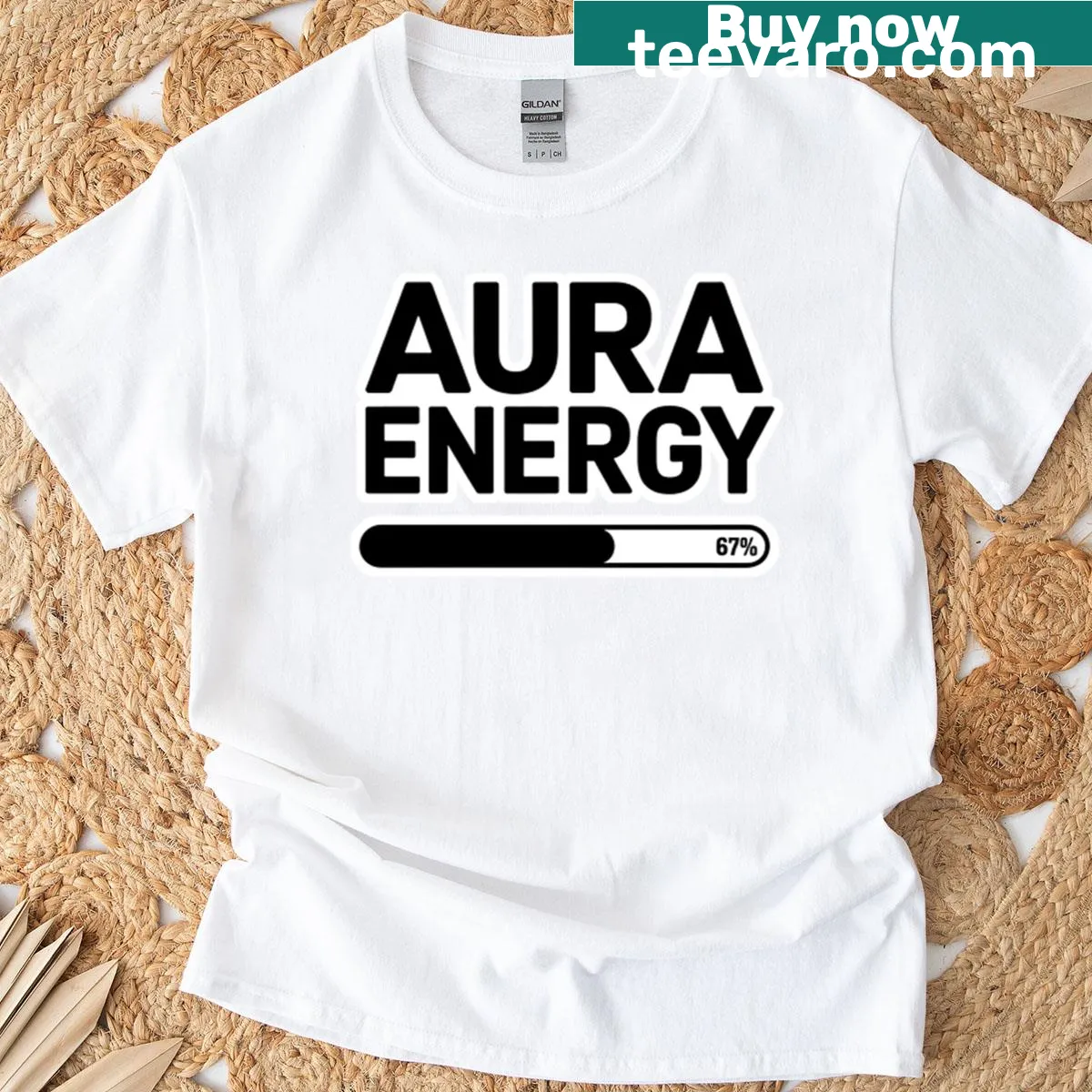 Oversized t-shirt with an aura energy graphic — on a men's t-shirt