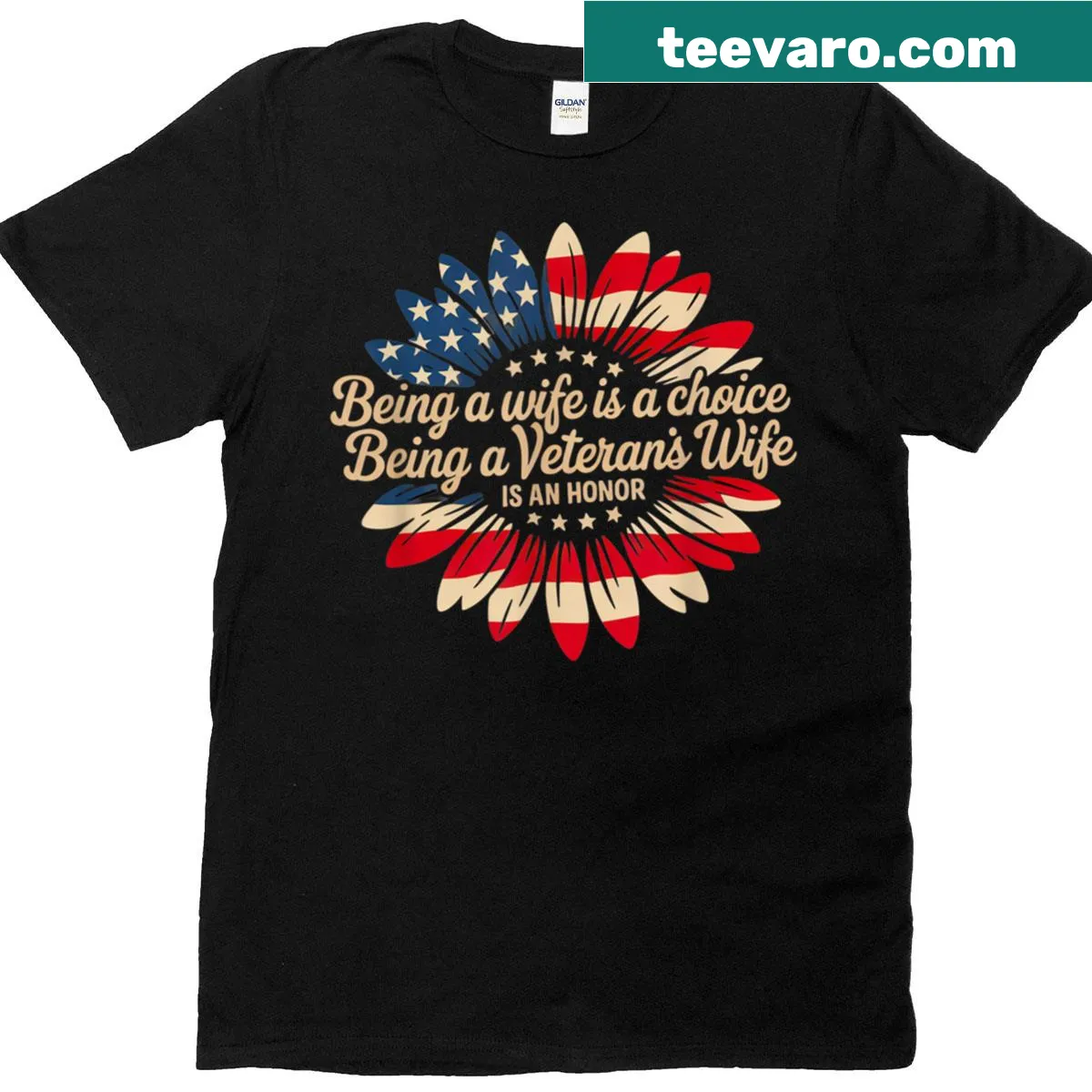 Proud t-shirt for veterans' wives celebrating their honor — on a men's t-shirt