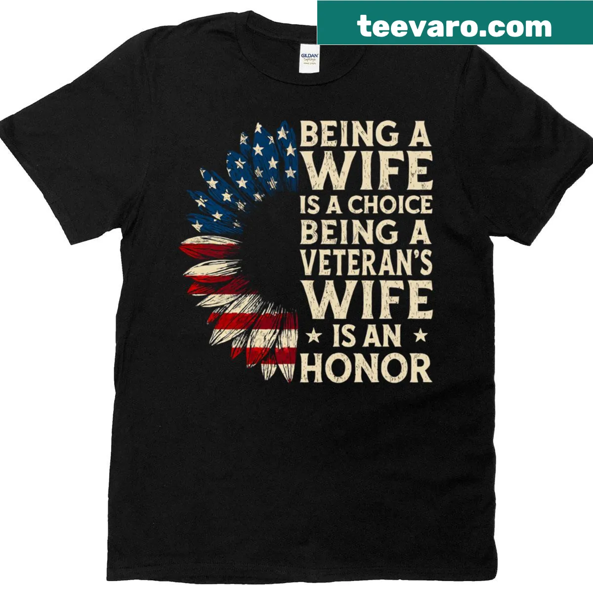Veterans wife honor graphic on a proud statement T-shirt — on a men's t-shirt