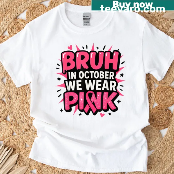 Cute kids t-shirt promoting Breast Cancer Awareness with pink design