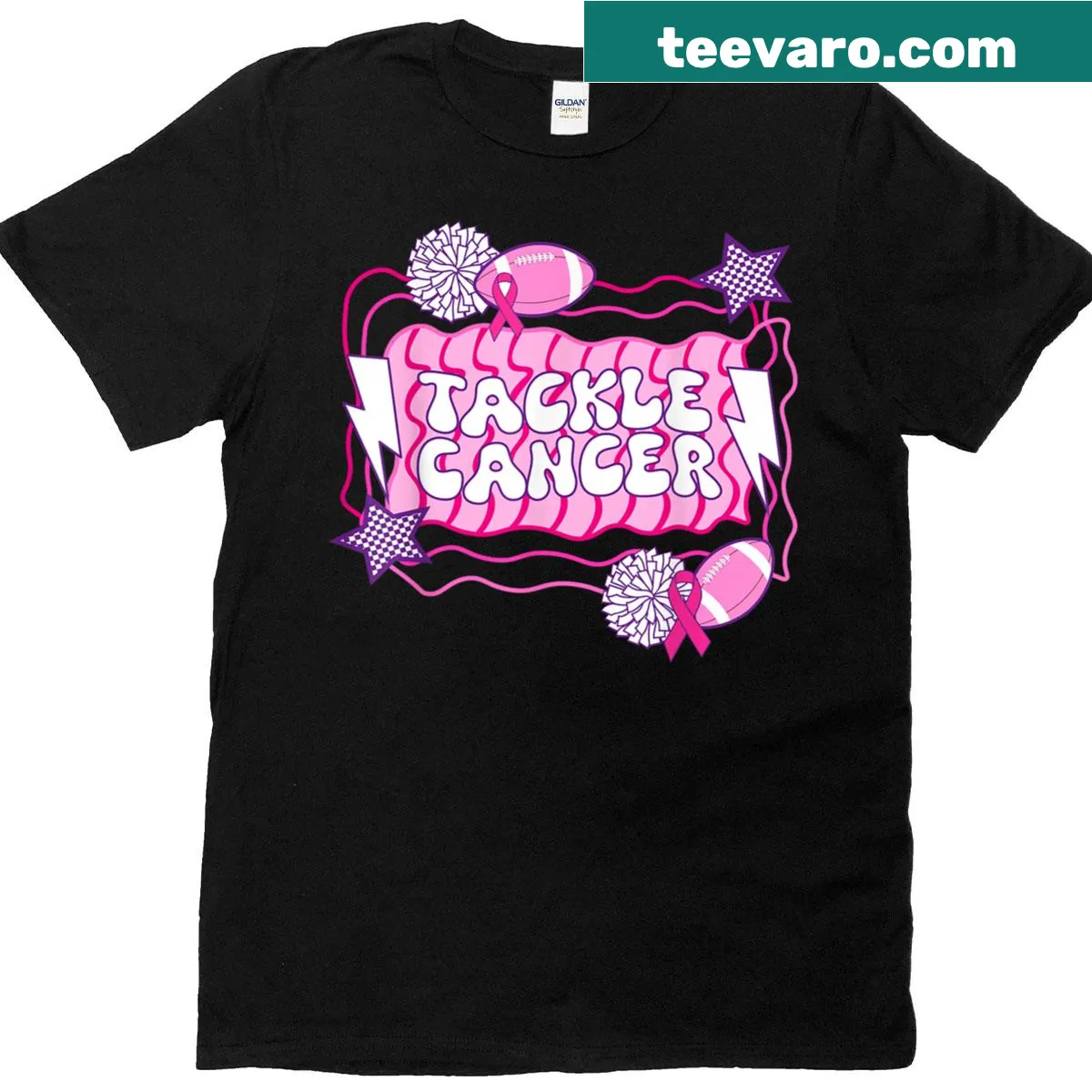 Supportive women's T-shirt for breast cancer awareness — on a men's t-shirt