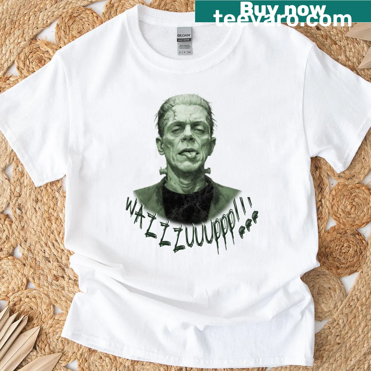 Vintage oversized Bride of Frankenstein Halloween T-shirt — on a men's t-shirt