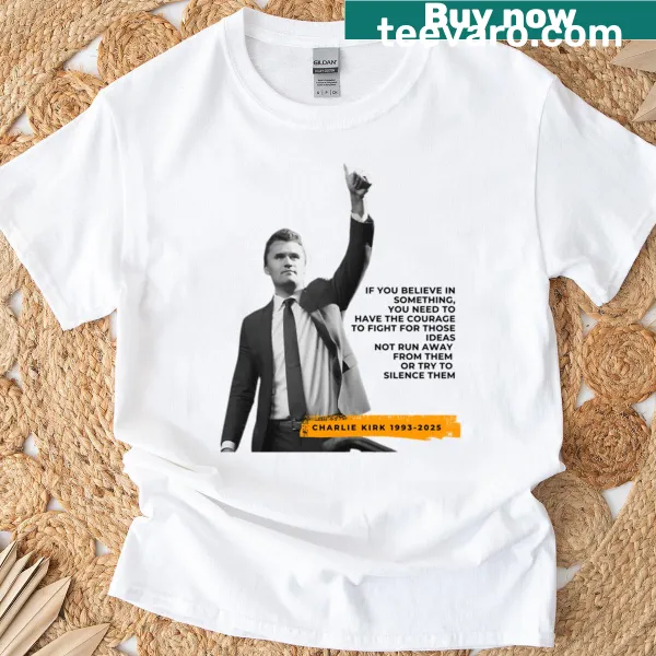 Memorial tribute design for Charlie Kirk with historical political elements.