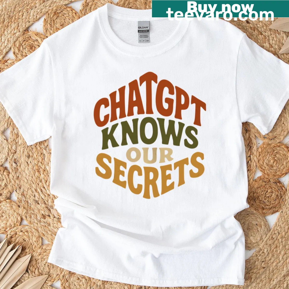 Funny couples t-shirt with AI therapy theme and playful illustration. — on a men's t-shirt