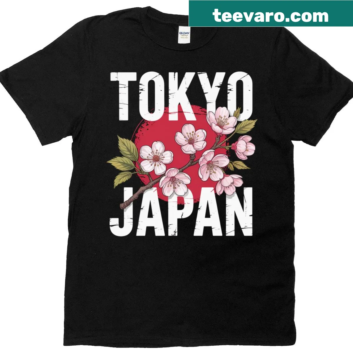 T-shirt with cherry blossom and Japan map design celebrating Japanese culture — on a men's t-shirt