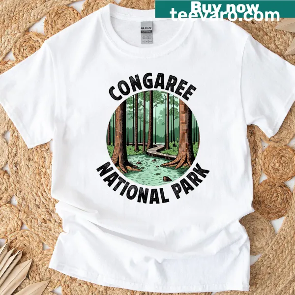 Souvenir t-shirt featuring Congaree National Park design