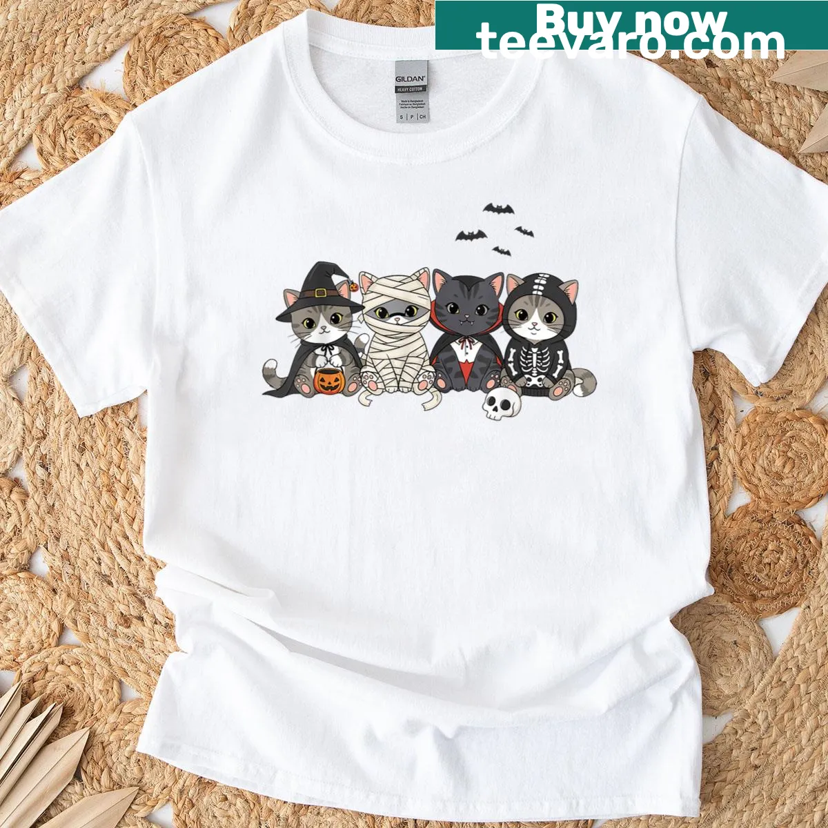 Spooky Halloween T-shirt with creepy illustrations and eerie designs — on a men's t-shirt