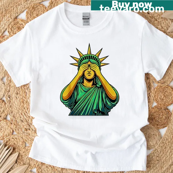 Illustration of the Statue of Liberty crying, evoking emotion and thought