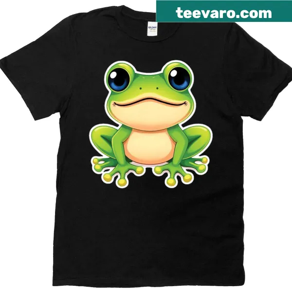 Oversized t-shirt featuring a cute frog design for kids
