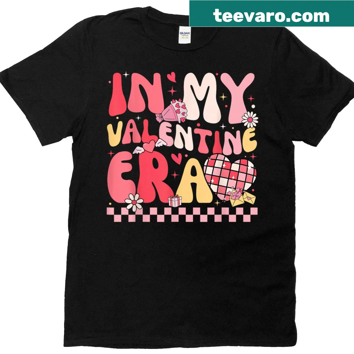Retro-style Valentine t-shirt with cute typography for girls and kids — on a men's t-shirt