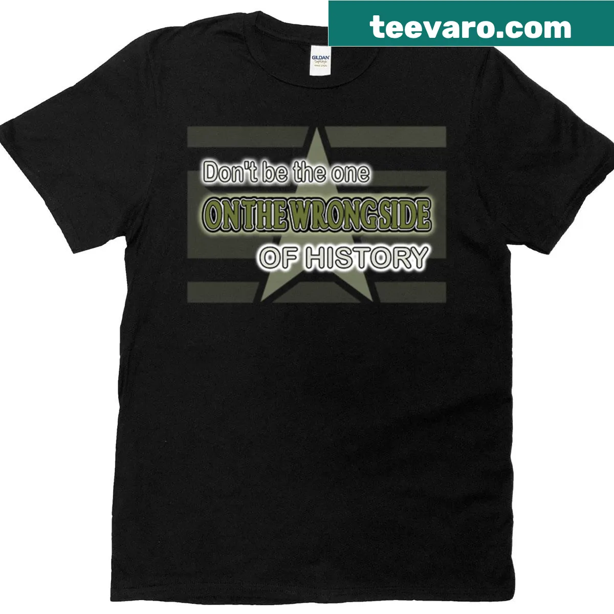 T-shirt with inspirational quote about history and values — on a men's t-shirt