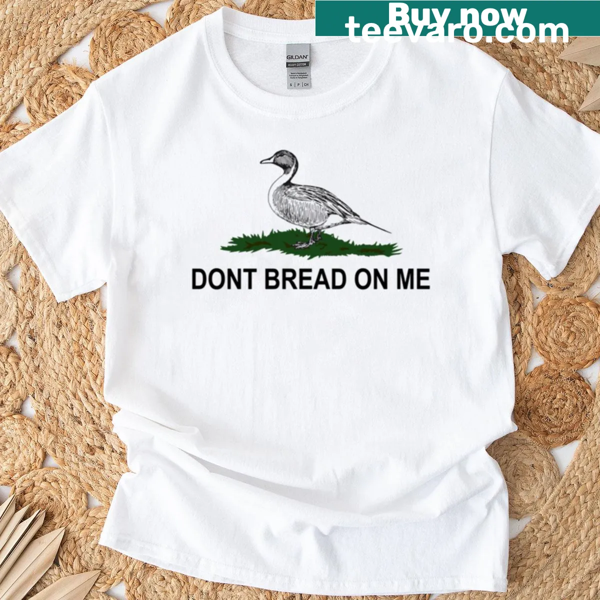 T-shirt with the pun 'Don't Bread On Me' displayed in a fun font. — on a men's t-shirt