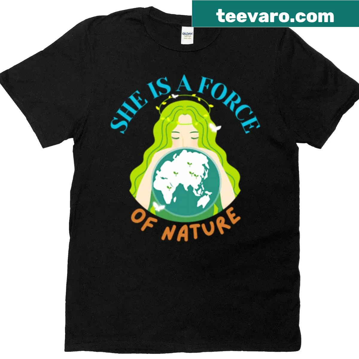 Funny horror parody T-shirt featuring a duck with a knife — on a men's t-shirt