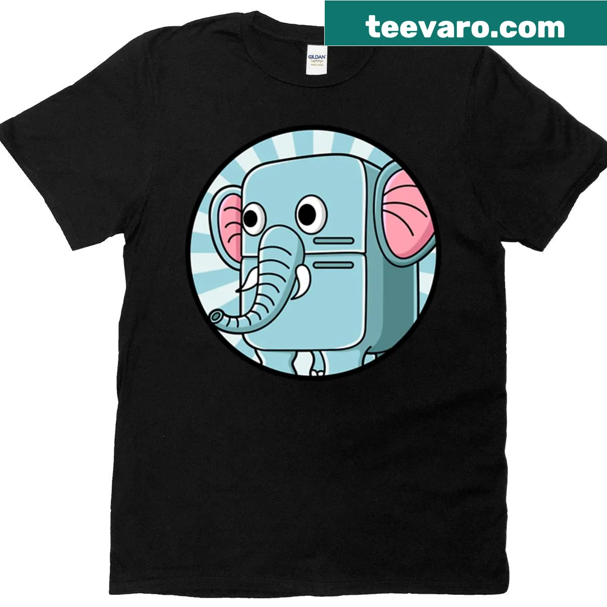 Cute T-shirt featuring Elefantino Frigofero character — on a men's t-shirt