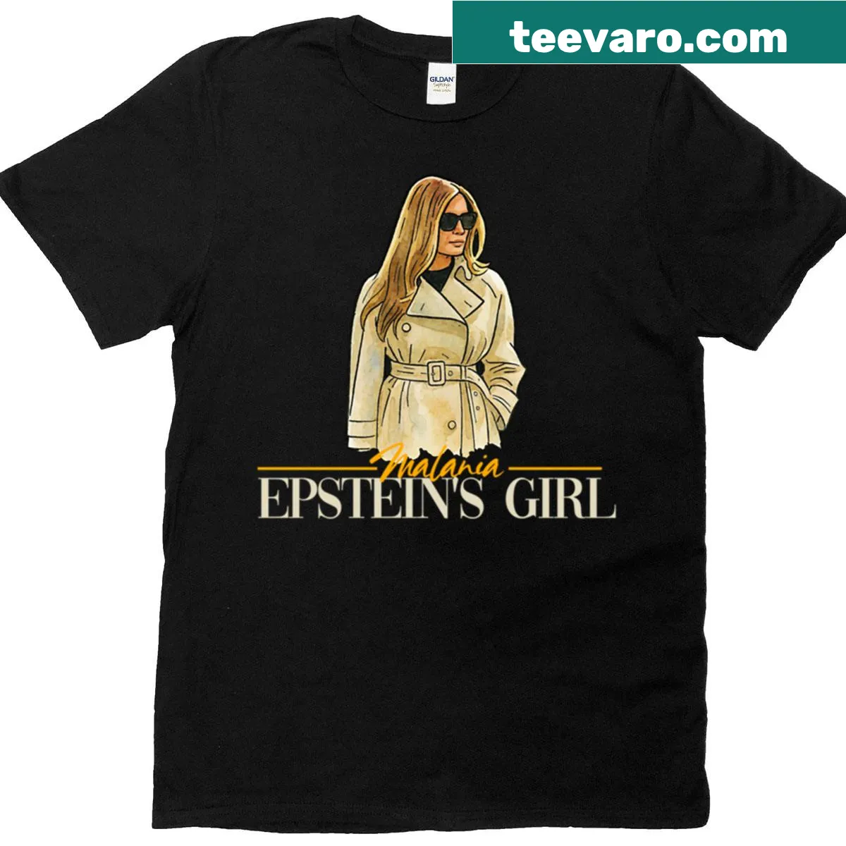 Joke T-shirt featuring a playful typography referencing Epstein's Girl. — on a men's t-shirt