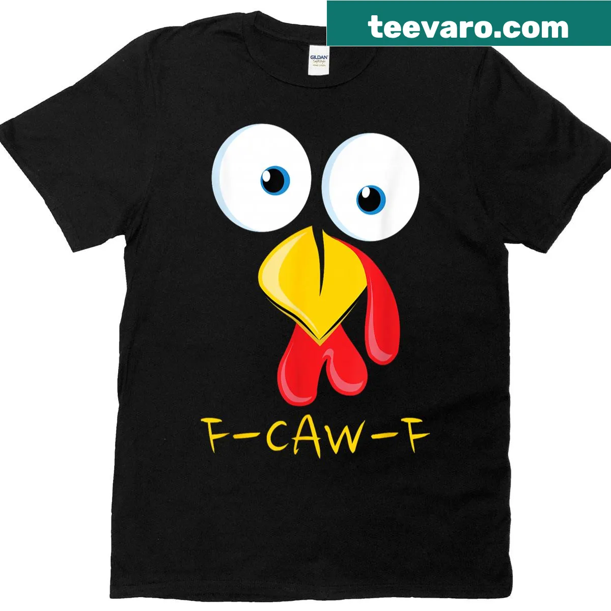 Humorous turkey face graphic with 'Gobble Gobble' on T-shirt — on a men's t-shirt