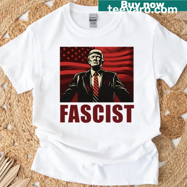 Bold critique of political figures on an oversized T-shirt